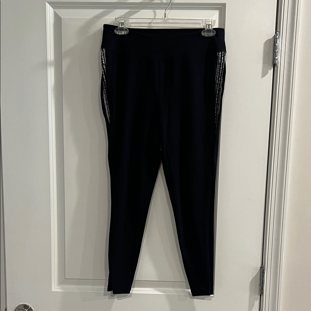 Talbots Black Leggings with Silver Accents